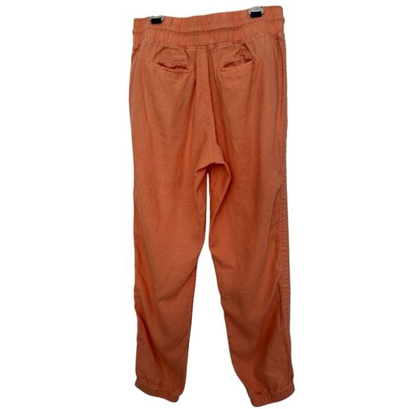 Athleta Womens 12 Cabo Linen Jogger in Orange Elastic Waistband Drawstring - Picture 6 of 10
